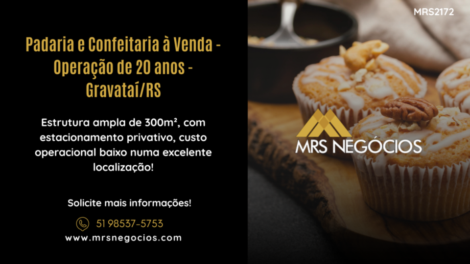 Padaria e Confeitaria à Venda – Operação de 20 anos – Gravataí/RS
