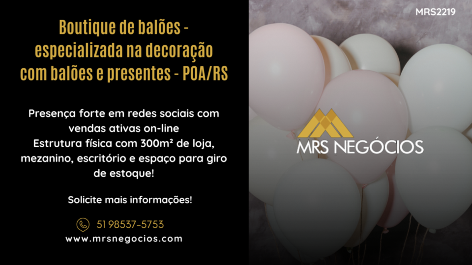 Boutique de balões – especializada na decoração com balões e presentes – PO