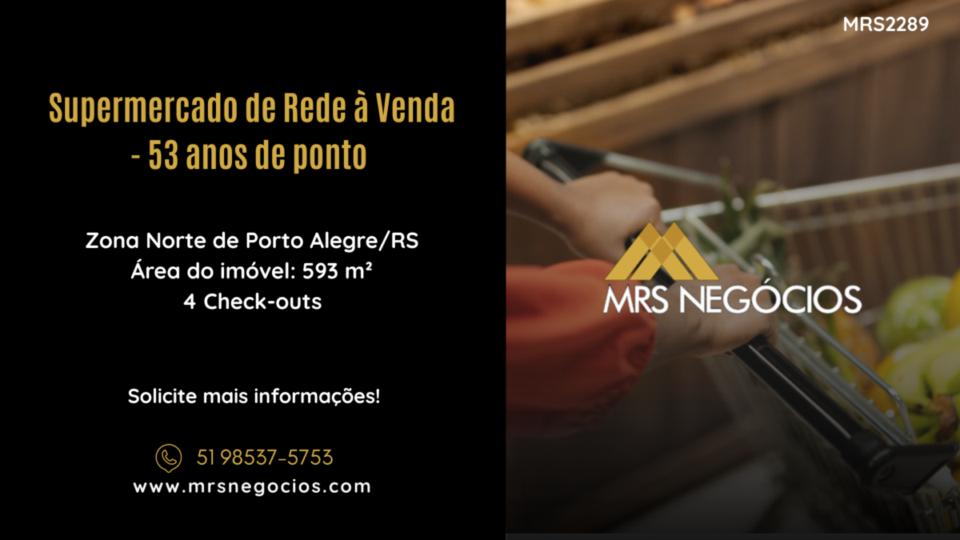 Supermercado de Rede à Venda – 53 anos de ponto – 474m² – Zona Norte POA