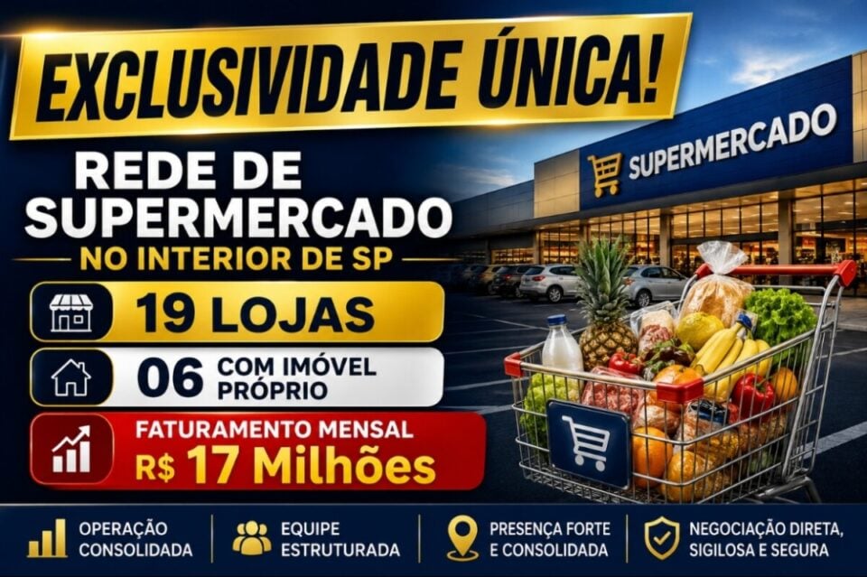 OPORTUNIDADE EXCLUSIVA DE INVESTIMENTO REDE DE SUPERMERCADO INTERIOR- SP
