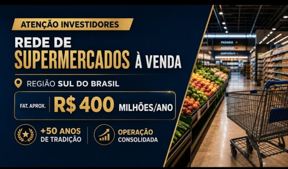 REDE DE SUPERMERCADOS À VENDA NA REGIÃO SUL DO BRASIL