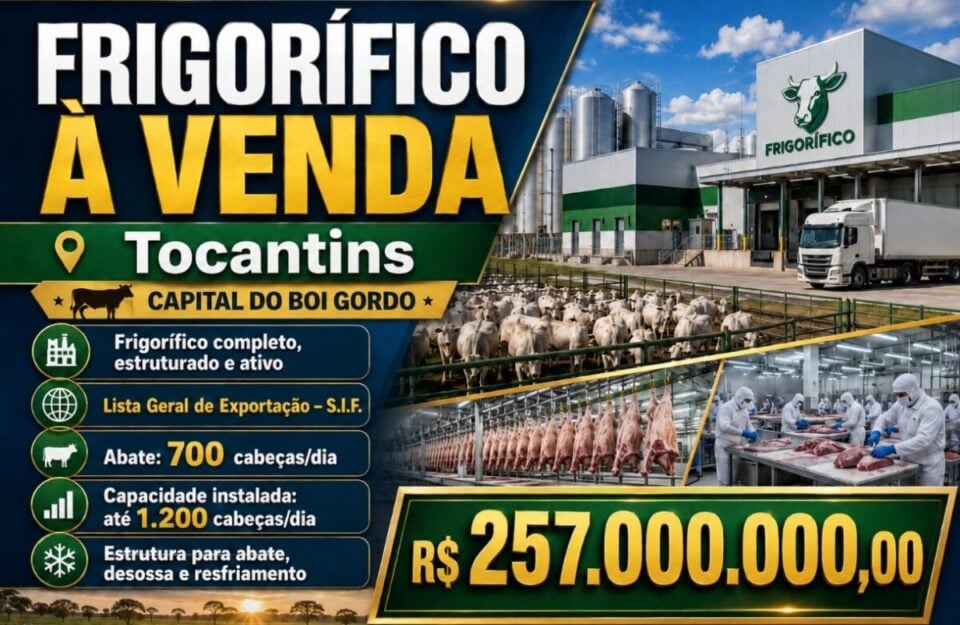 EXCELENTE OPORTUNIDADE NO RAMO DO AGRO FRIGORÍFICO A VENDA