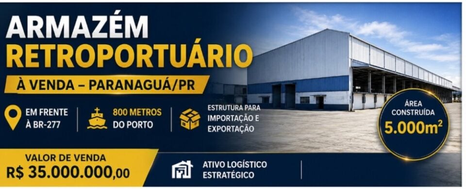 ÓTIMA OPORTUNIDADE ARMAZÉM RETRO PORTUÁRIO À VENDA – PARANAGUÁ-PR