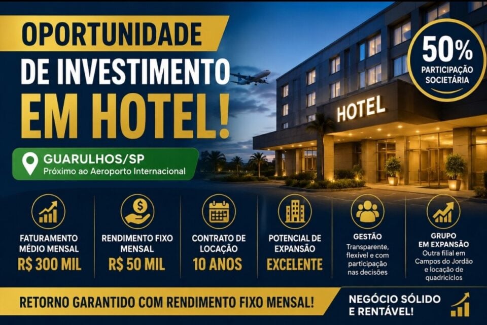 OPORTUNIDADE DE INVESTIMENTO EM HOTEL GUARULHOS-SP