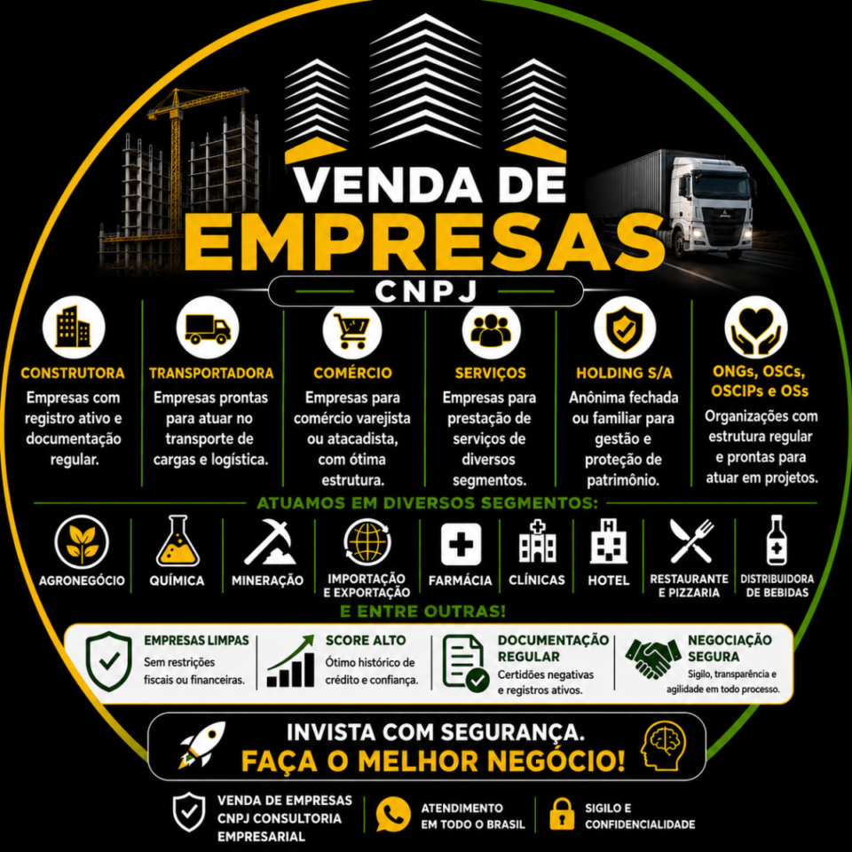 Venda de empresas CNPJ