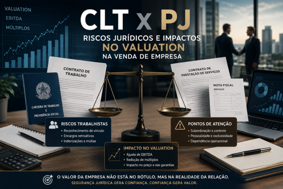 CLT x PJ: impacto no valuation na venda de empresa e riscos jurídicos