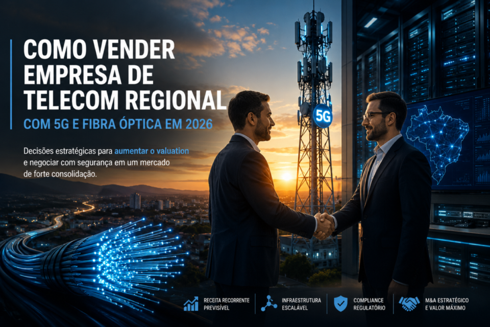 Como vender empresa de telecom regional com 5G e fibra óptica em 2026