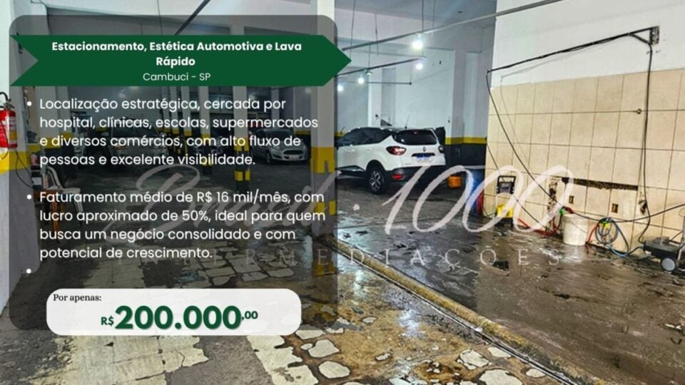 Estacionamento, Estética Automotiva e Lava Rápido em Cambuci