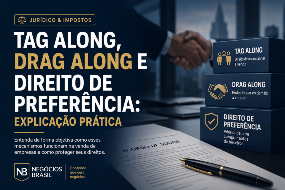 Tag Along, Drag Along e Direito de Preferência: Explicação Prática