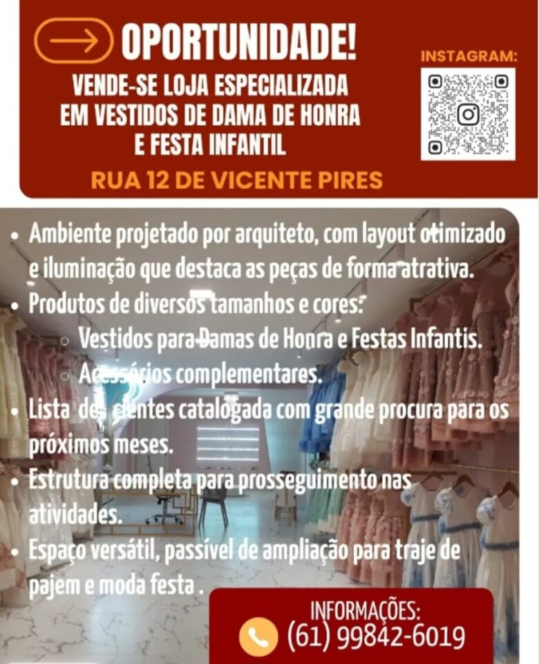 Loja de vestidos de dama de honra e festa infantil, 105 m²