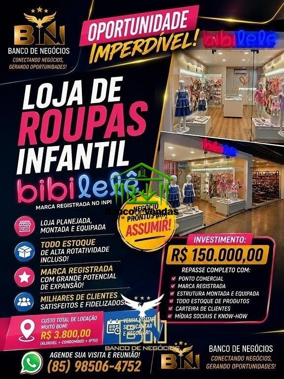 Repasse Loja Infantil em Shopping Center no Ceará – 3024
