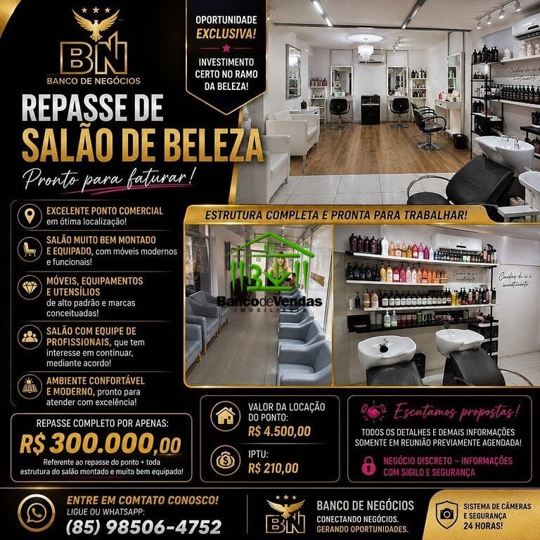 Oportunidade de Salão Com Equipe e Faturando no Ceará – 3025