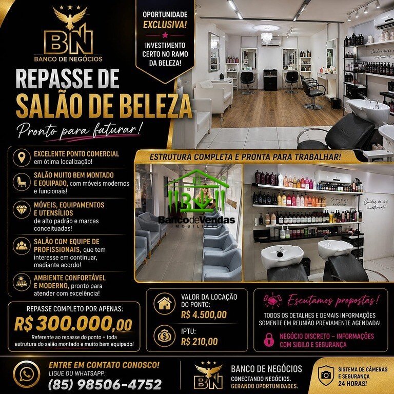 Oportunidade de Salão Com Equipe e Faturando no Ceará – 3025