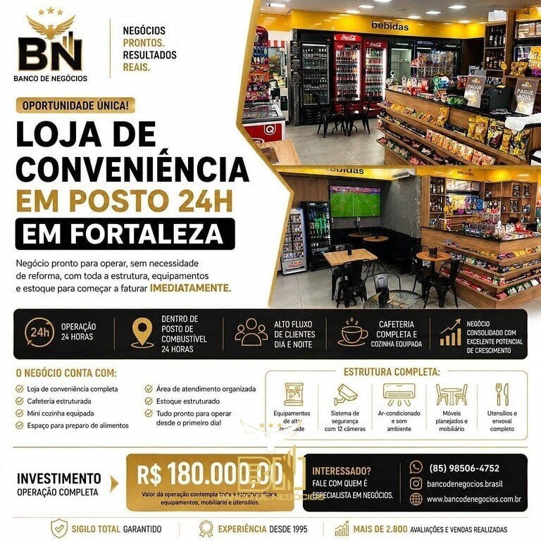 Ótima Loja de Conveniência em Posto 24 Horas – 2323