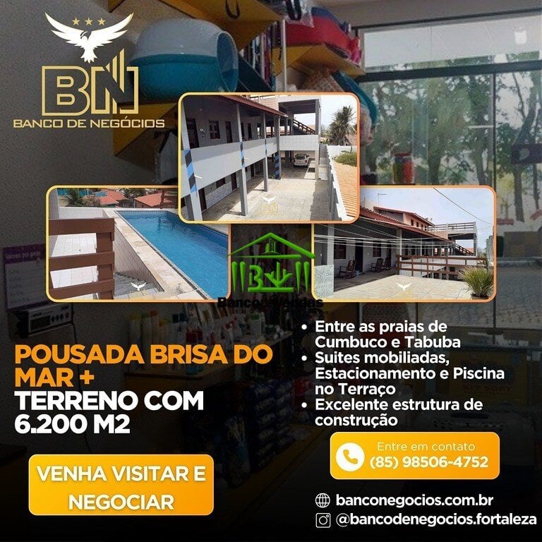 Pousada Pronta em Praia Famosa  Terreno c/6200m2 no Ceará – 2333