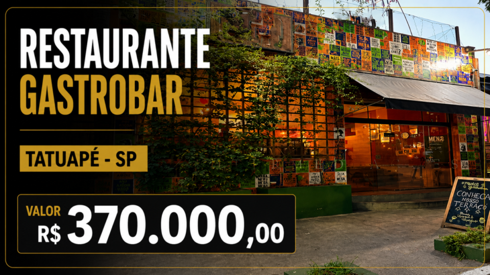 Restaurante gastrobar, localizado no Tatuapé – São Paulo – Sp