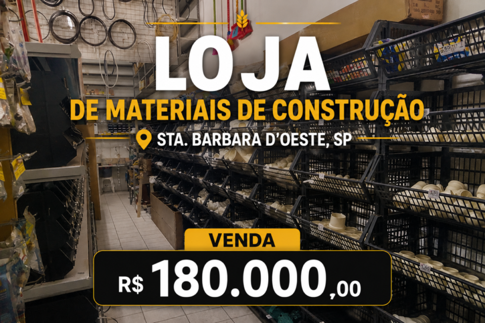 Loja de Materiais de Construção em Sta Barbara D’Oeste, SP Cod 108823