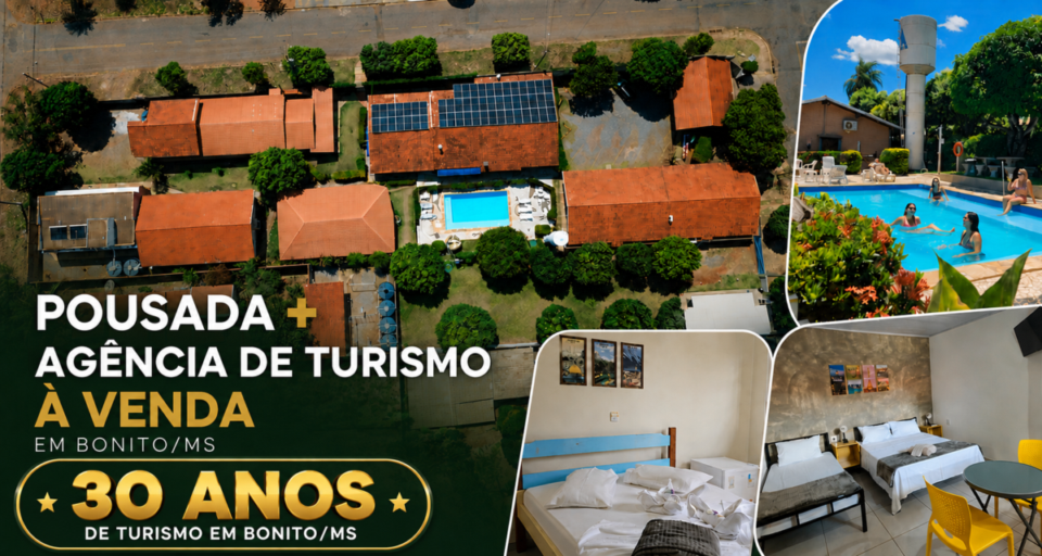 Pousada com agência de turismo integrada e imóvel próprio em Bonito/MS