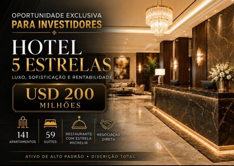 RARIDADE HOTEL 5 ESTRELAS  ATIVO DE ALTÍSSIMO PADRÃO