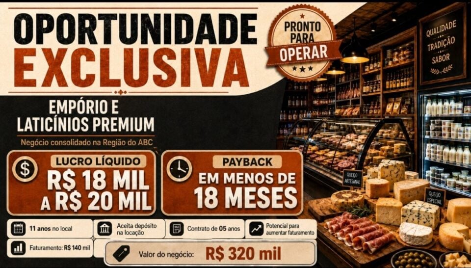 EMPÓRIO DE QUEIJOS E PRODUTOS SELECIONADOS À VENDA