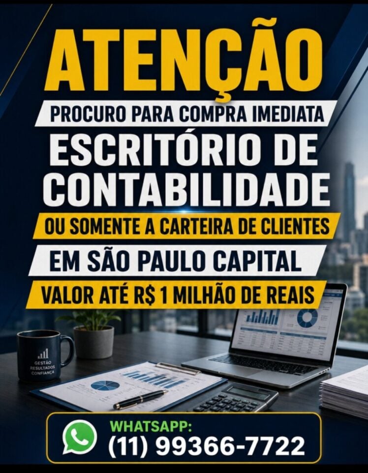 ATENÇÃO QUER VENDER SEU ESCRITÓRIO DE CONTABILIDADE
