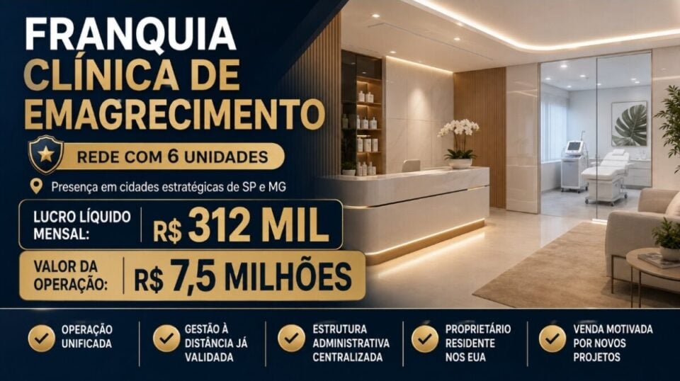 FRANQUIA DE ESTÉTICA EMAGRECIMENTO REDE 6 UNIDADES A VENDA REDE