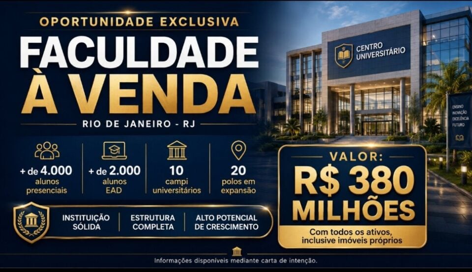 OPORTUNIDADE EXCLUSIVA FACULDADE À VENDA – RIO DE JANEIRO/RJ