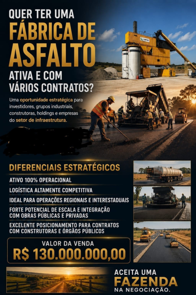 FABRICA DE ASFALTO NO INTERIOR DE SP