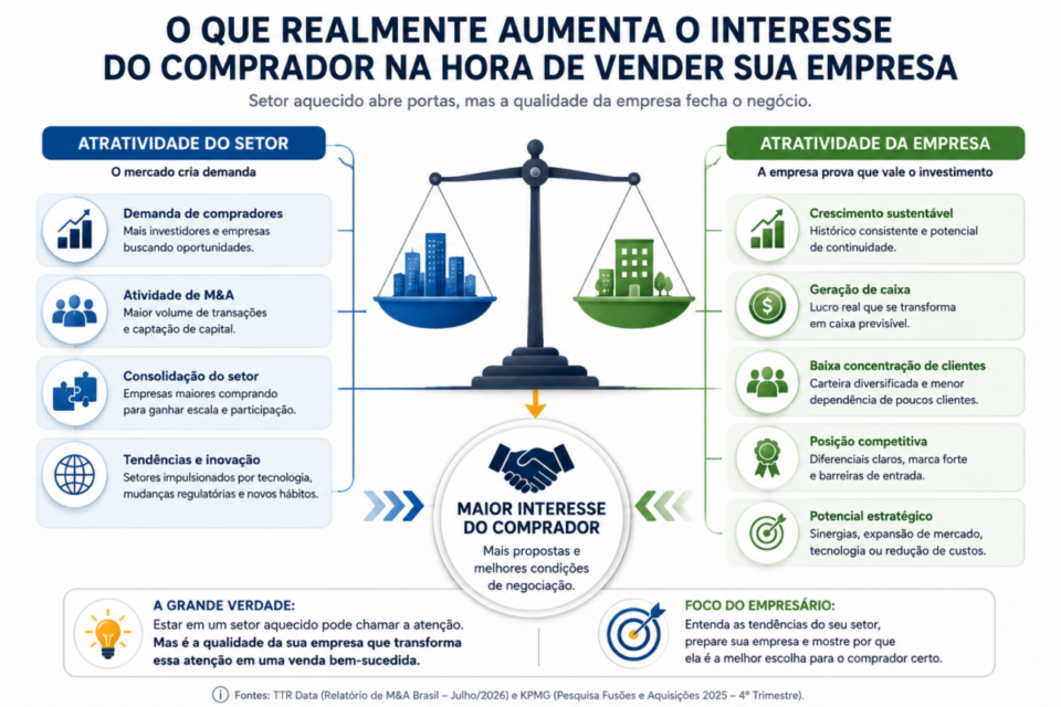 Atratividade do setor e qualidade da empresa na venda em 2026