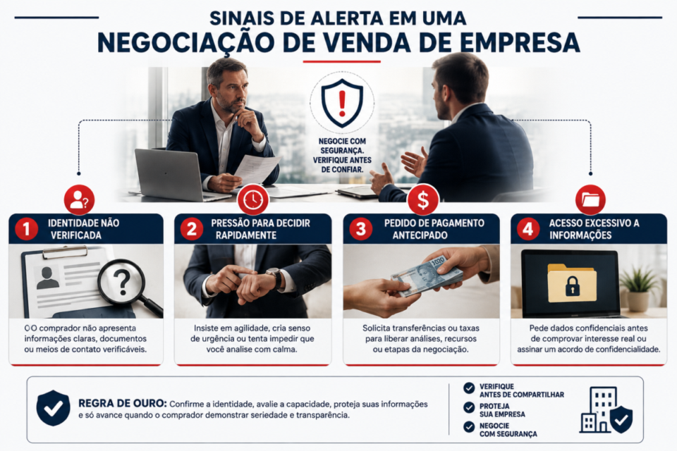 Sinais de alerta para identificar golpes durante a venda de uma empresa