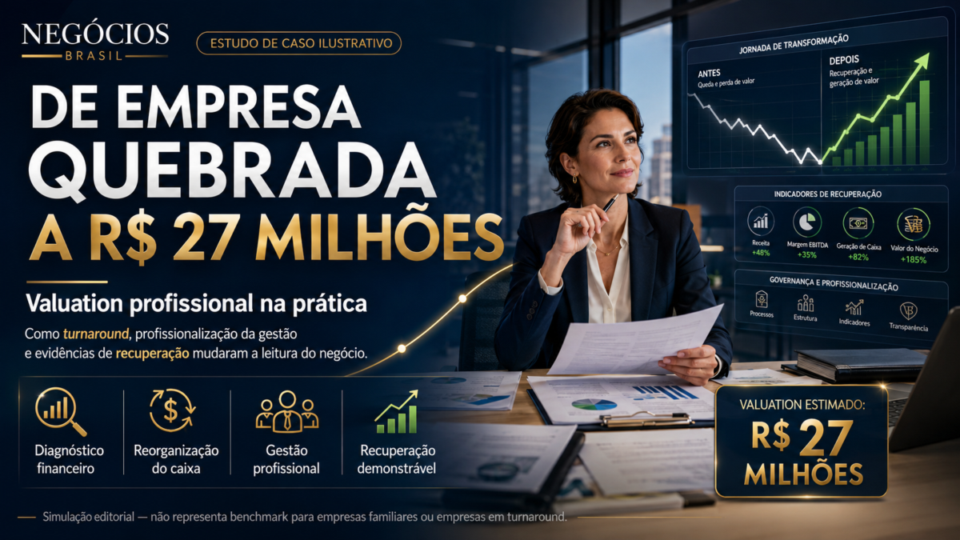 Estudo de Caso: De Empresa Quebrada a R$ 27 Milhões — Valuation Profissional na Prática