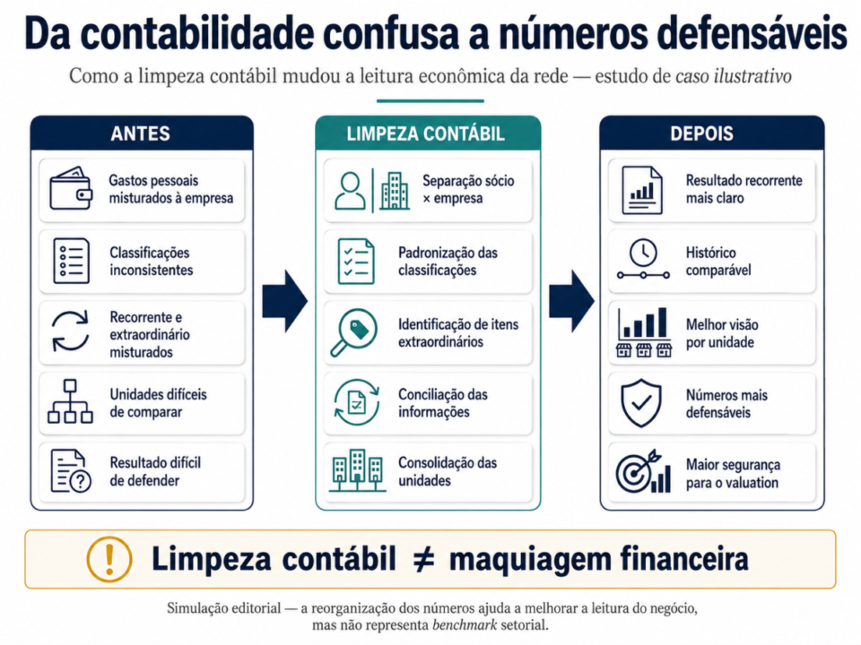 limpeza contábil valuation empresa