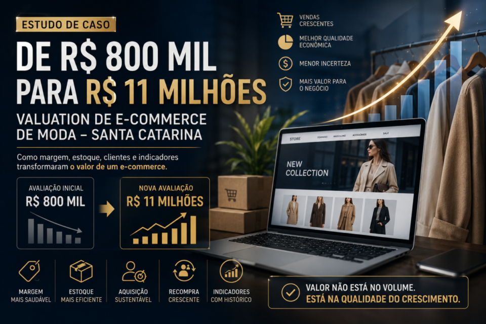 Estudo de Caso: De R$ 800 mil para R$ 11 milhões — Valuation de E-commerce de Moda — Santa Catarina