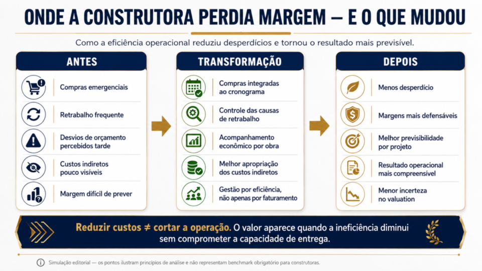 redução de custos aumenta valuation