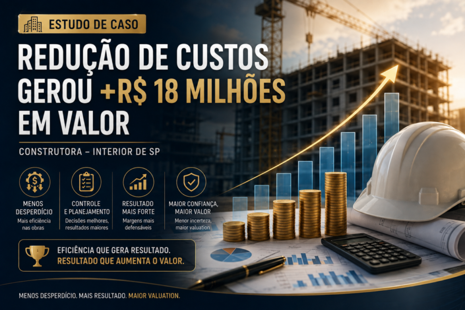 Estudo de Caso: Redução de Custos Gerou +R$ 18 mi em Valor — Construtora — Interior de SP