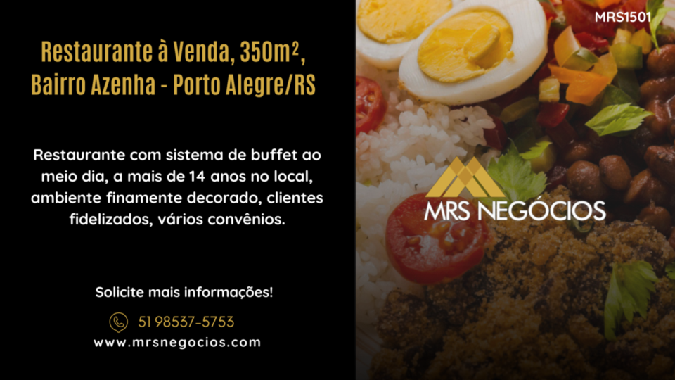 Restaurante à Venda, 350m², Bairro Azenha – Porto Alegre/RS