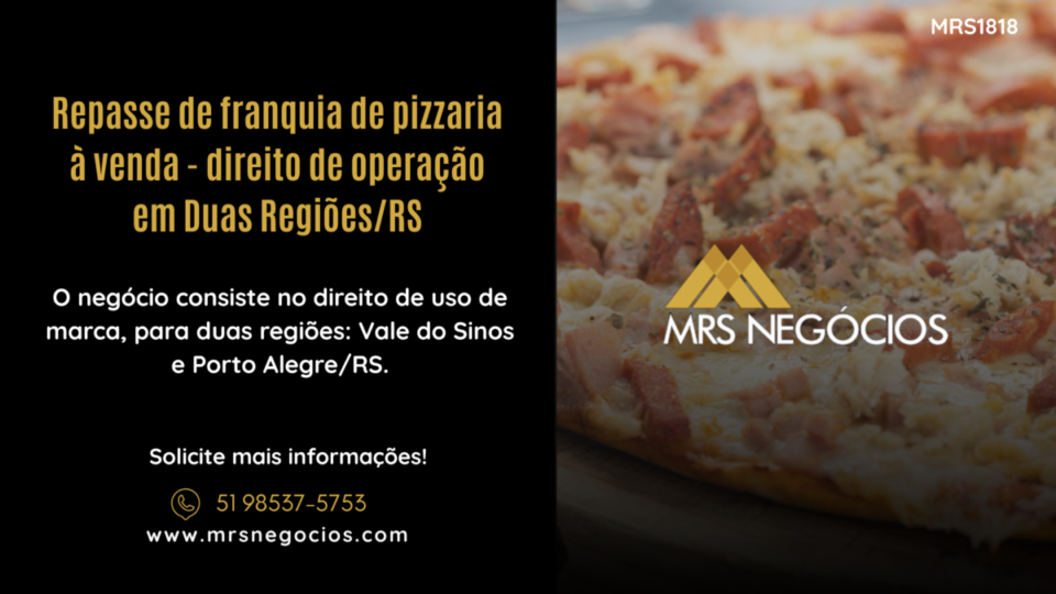 Repasse de franquia de pizzaria à venda – direito de operação em Duas Regiõ