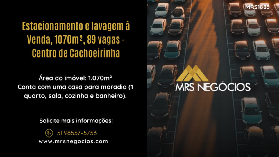 Estacionamento e lavagem à Venda, 1070m², 89 vagas – Centro de Cachoeirinha