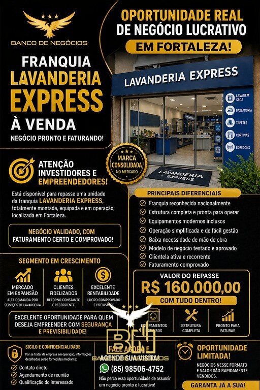 Vendo Franquia de Lavanderia Express em Fortaleza-CE – 3010