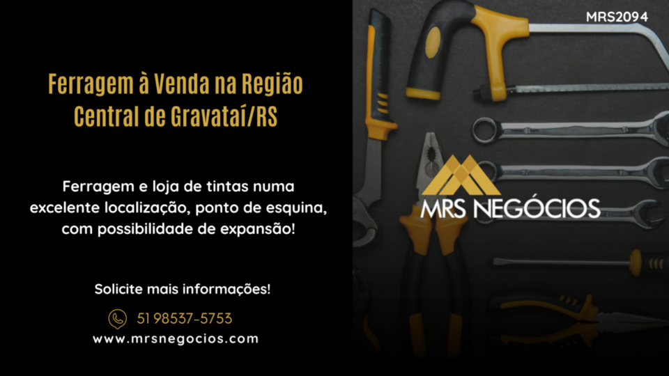 Ferragem à Venda na Região Central de Gravataí/RS