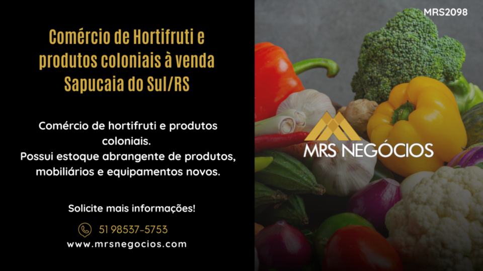 Comércio de Hortifruti e produtos coloniais à venda Sapucaia do Sul/RS
