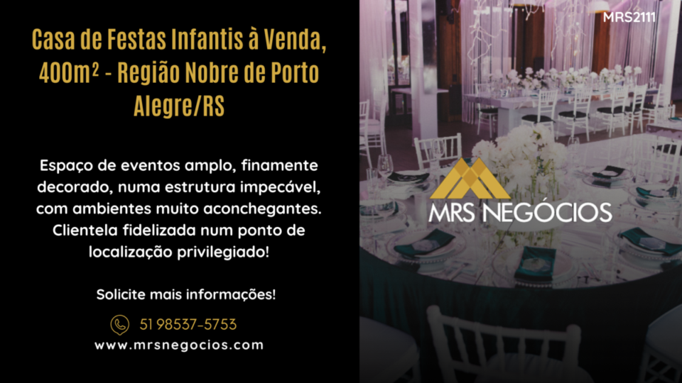 Casa de Festas Infantis à Venda, 400m² – Região Nobre de Porto Alegre/RS
