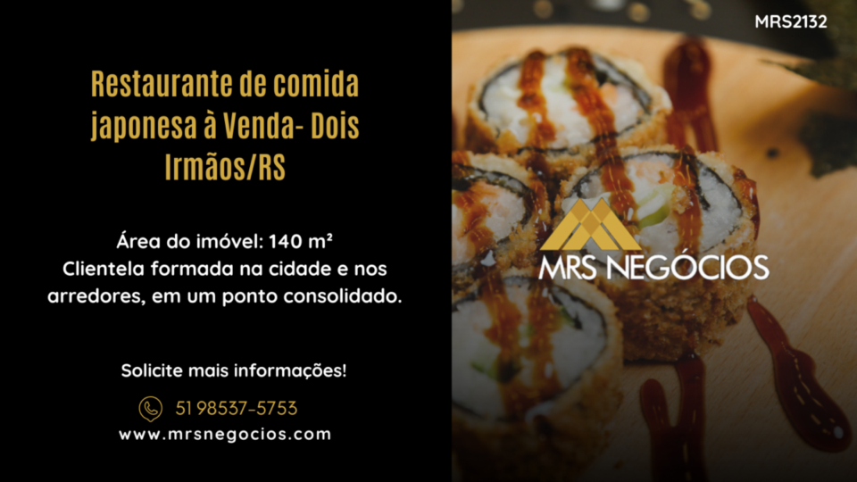 Restaurante de comida japonesa à Venda- Dois Irmãos/RS