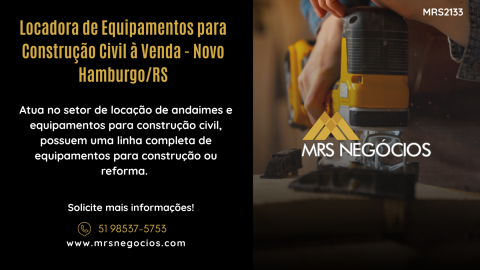 Locadora de Equipamentos para Construção Civil à Venda – Novo Hamburgo/RS