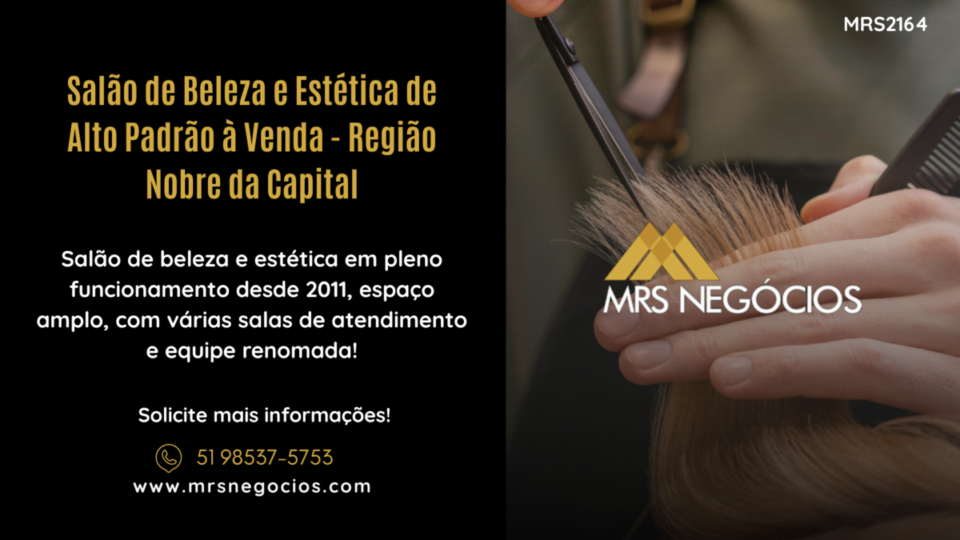 Salão de Beleza e Estética de Alto Padrão à Venda – Região Nobre da Capital
