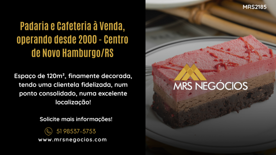 Padaria e Cafeteria à Venda, operando desde 2000 – Centro de Novo Hamburgo/