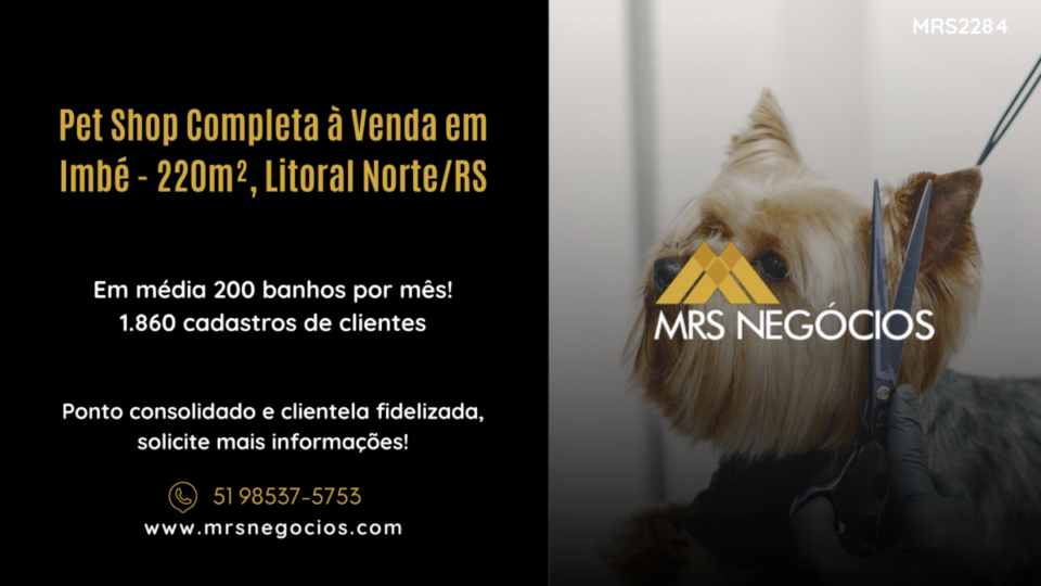 Pet Shop Completa à Venda em Imbé – 220m², Litoral Norte/RS