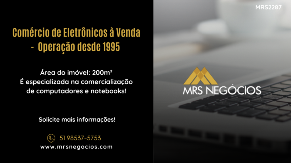 Comércio de Eletrônicos à Venda,  operação desde 1995 – Campo Bom/RS