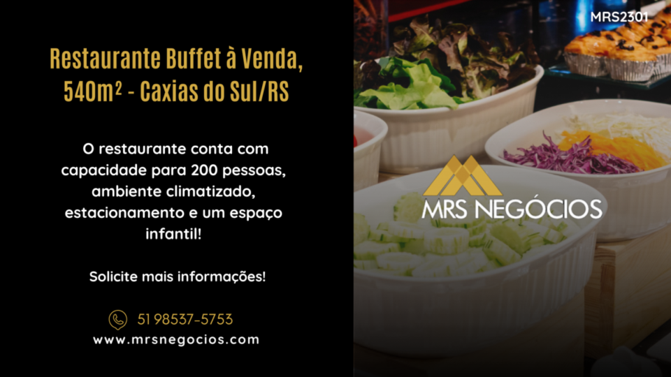 Restaurante Buffet à Venda, 540m² – Caxias do Sul/RS