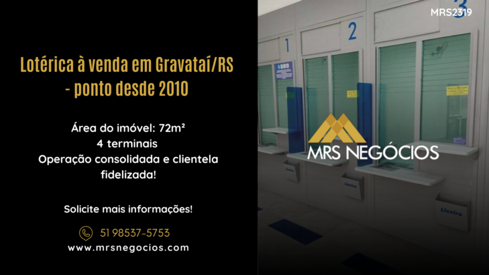Lotérica à venda em Gravataí/RS – ponto desde 2010
